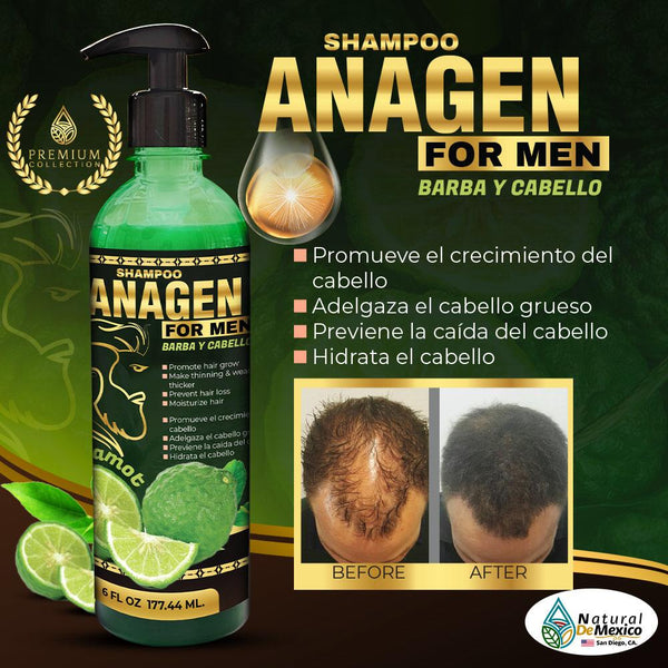 Anagen Shampoo For Men Beard And Hair 6 Oz. Promotes hair growth
