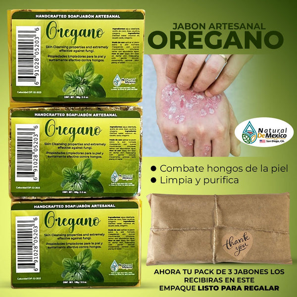 Jabon de Oregano Soap Bar Pack de 3 Antibacterial and Powerful Antiseptic