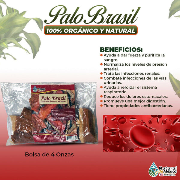 Palo Brasil Herb Tea 4 oz. 113 gr. Palo Brazil Mexicanas Log Wood