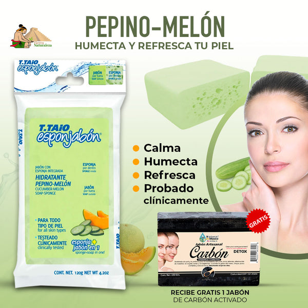 Esponjabón Pepino Melón Hidratante T.TAiO Pack de 5