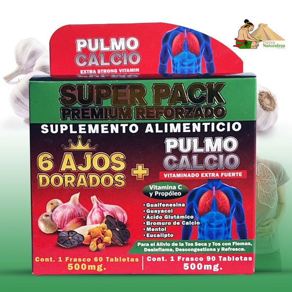 Pulmo Calcio Vitaminado Extra Fuerte para la Tos con Flemas 120 Tabs