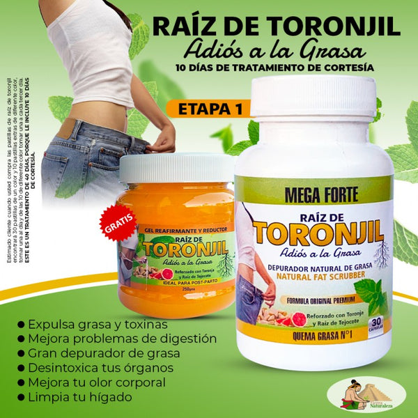 Raíz de Toronjil Super Reforzada Etapa 1 Adiós Grasa 30 Cápsulas