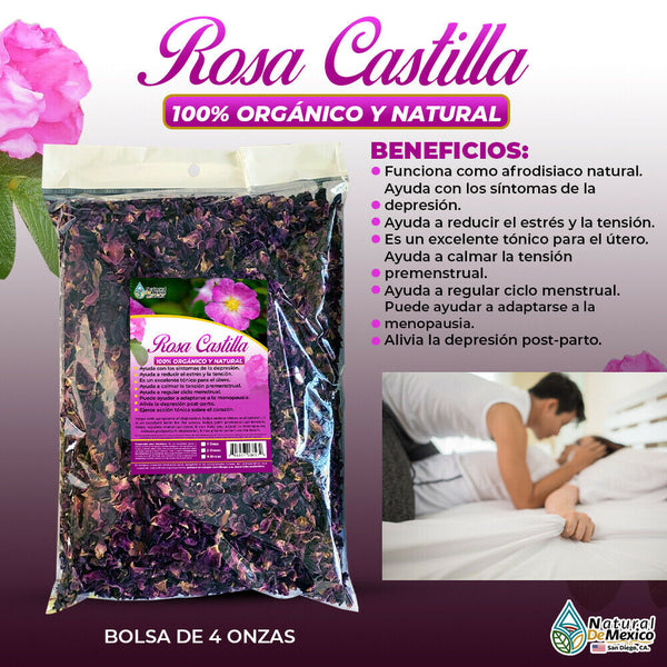 Rosa de Castilla Afrodisiaca 4 oz. 113 gr. Rose Petals, Rose Buds