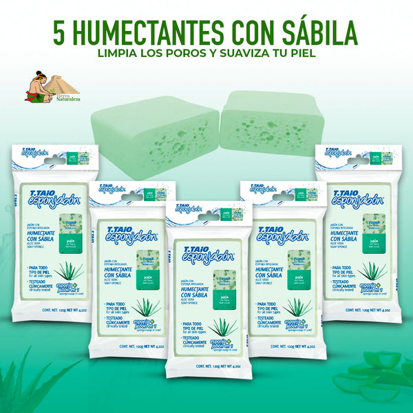 Esponjabón Sábila Humectante T.TAiO Pack de 5