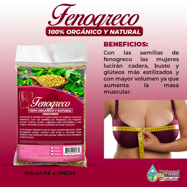 Semillas de Fenogreco Herb Tea 4 oz 113 gr. Organic Fenugreek Seeds