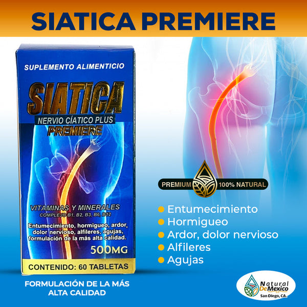 Sciatica Natural Supplement 60 Tabs. Sciatic Nerve Plus Vitamins and Minerals