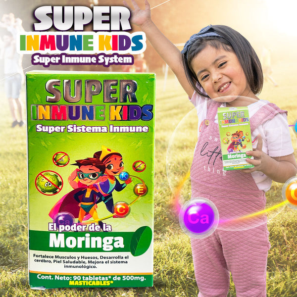 Moringa para Niños Super Inmune Kids 90 Tabs. Masticables 500 mg.