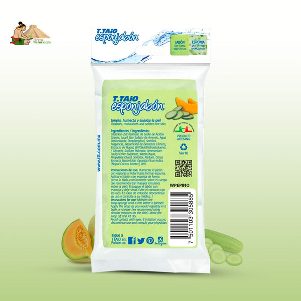 Esponjabón Pepino Melón Hidratante T.TAiO Pack de 5