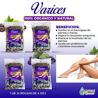 Compuesto Herbal Várices 1 Lb (4 Bolsas de 4 oz)