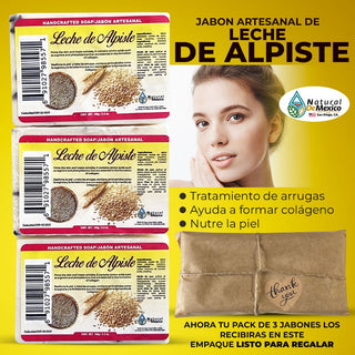 Jabon de Leche de Alpiste Pack de 3 Canary Seed Milk Soap Antiarrugas y Reafirma
