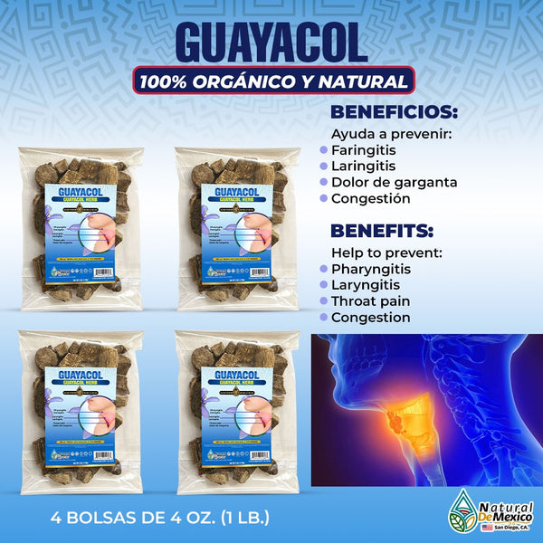 Guayacol Hierba Herb Previene Faringitis Laringitis Dolor De Garganta Congestion 4 / 4 Oz