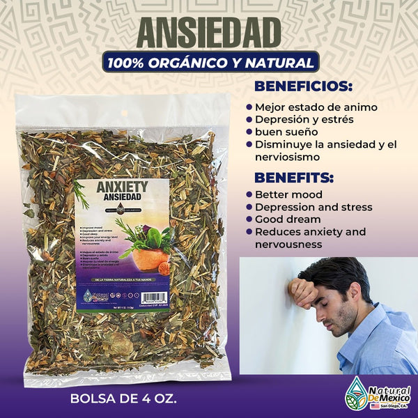 Compuesto Herbal Ansiedad Depresion y Estress Buen Sueno Mejor Estado De Animo 4 Oz