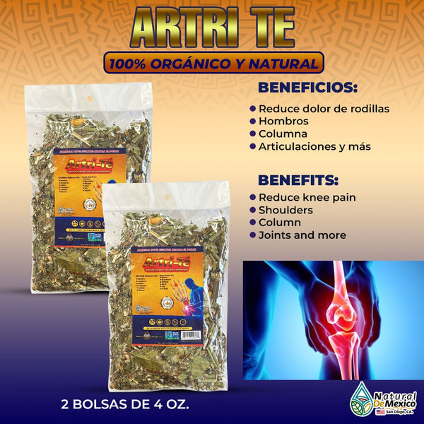 Compuesto Herbal Artri Te Reduce Dolor De Rodillas Hombros Columna Articulaciones 2 / 4 Oz