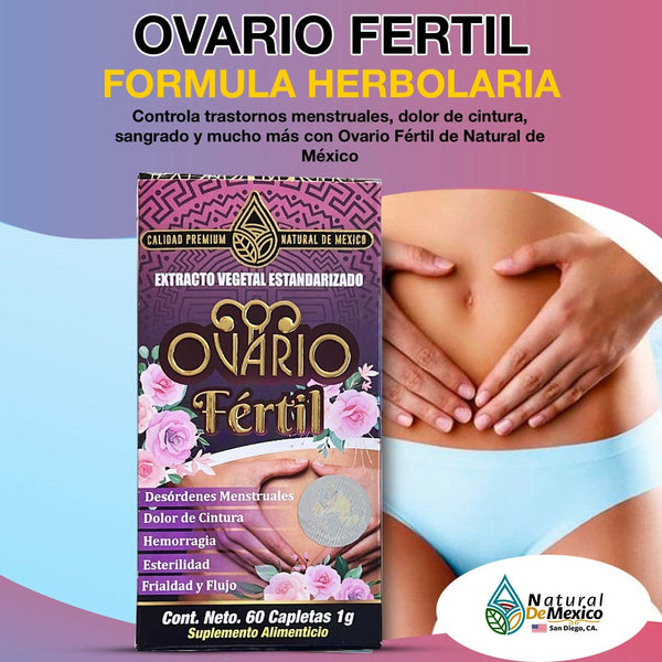 Suplemento Ovario Fertil Formula Herbolaria para Trastornos Menstruales Dolor Sangrado
