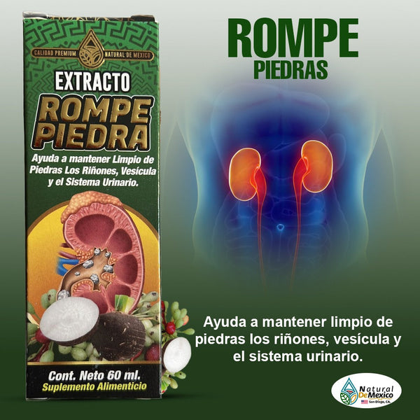 Extracto Rompe Piedras Ayuda a Evitar Piedras en Rinones Vesicula y Sistem Urinario 60ml