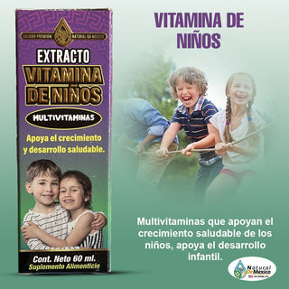 Extracto Vitamina Para Ninos Multivitaminico Ayuda al Crecimiento y Desarollo 60ml