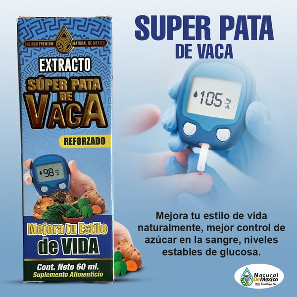 Extracto Super Pata de Vaca Control de Azucar Niveles de Glucosa 60ml.