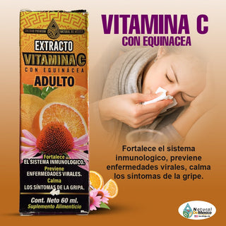 Extracto de Vitamina C con Equinacea para Adulto Fortalece tu Sistema Inmune 60ml.
