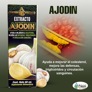 Extracto Ajodin Ayuda a Mejorar el Colesterol y Circulacion Sanguinea 60ml.