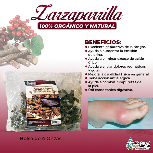 Zarzaparrilla Herb Tea 4 oz. 113 gr. Root Sarsaparrilla Depurativo
