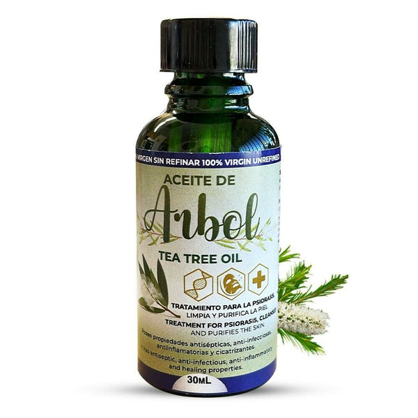 Aceite de Arbol de Te 30 ml. Tea Tree Ol Organico Sin Refinar Trata Psoriasis
