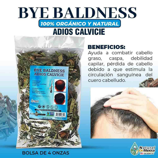 Adios Calvicie Mixing Herb BYE BALDNESS 4 oz. 113gr. Debilidad Capilar, Caspa