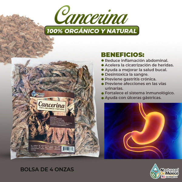 Raiz de Cancerina 4 oz-113g Herbal/Tea Cancerina Bark Corteza, STOMACH HEALTH - Tierra Naturaleza