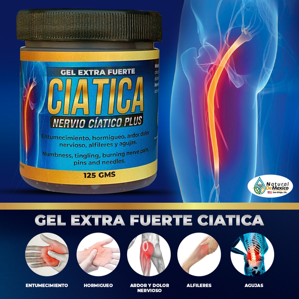 Gel Pomada Ciatica Nervio Ciatico Plus, Gel Extra Fuerte, Sciatic Nerve Pain 125gr 2 Pack