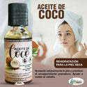 Aceite de Coco 30ml. Organic Coconut Oil 100% pure for Hair, Skin & Massage