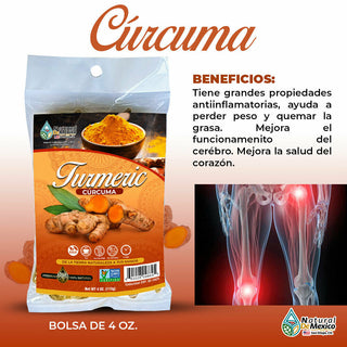 Curcuma Turmeric Root 4 oz-113g. Pure (Curcuma lfonga) Antiinflamatorio Natural