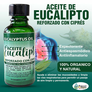 Eucalyptus Oil Aceite de Eucalipto Ciprés Para Aliviar Congestión Nasal 2 ONZAS