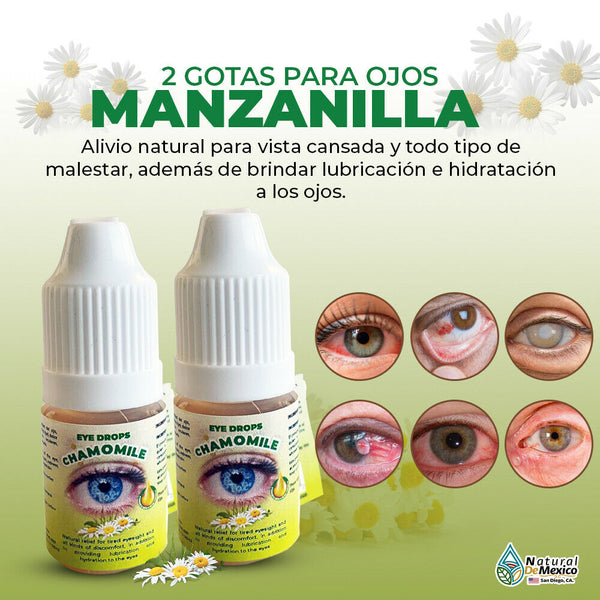 Gotas para los Ojos de Manzanilla Pack de 2 ayuda para limpiar y curar tus ojos