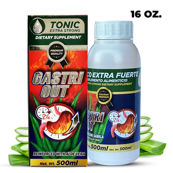 GastriOut Drinkable Tonic 500 ml. Gastritis Antinflammatory, Ulcers Aloe Vera