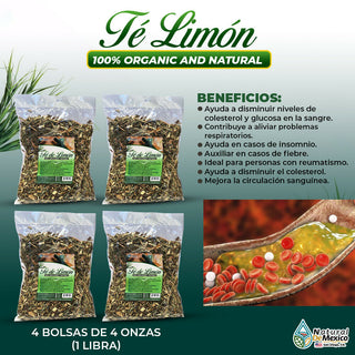 Te Limon Lemongrass tea disminuye niveles altos de colesterol 1 Lb(4 de 4oz)453g