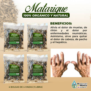 Matarique Maturique raiz/root para reumas, dolor de muelas 1 Lb(4 de 4 oz)-453g.