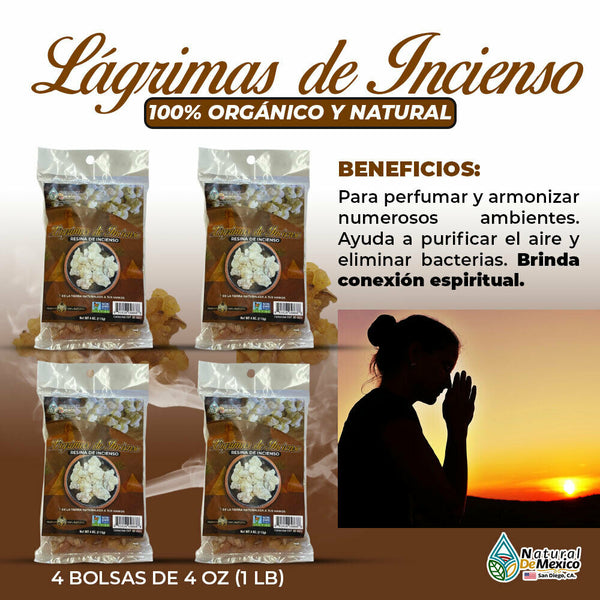 Resina Lagrimas de Incienso 1 Lb-453g. Spiritual Incense for Rituals Protection