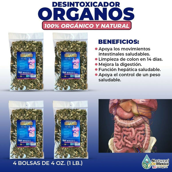 Desintoxicador de Organos Compuesto Herbal 1 lb. 453gr. Limpieza de los Organos