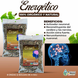 Energetico Herbal/Tea 8 oz-227g (2/4oz) Hierro Bienestar Emocional, Brain Health