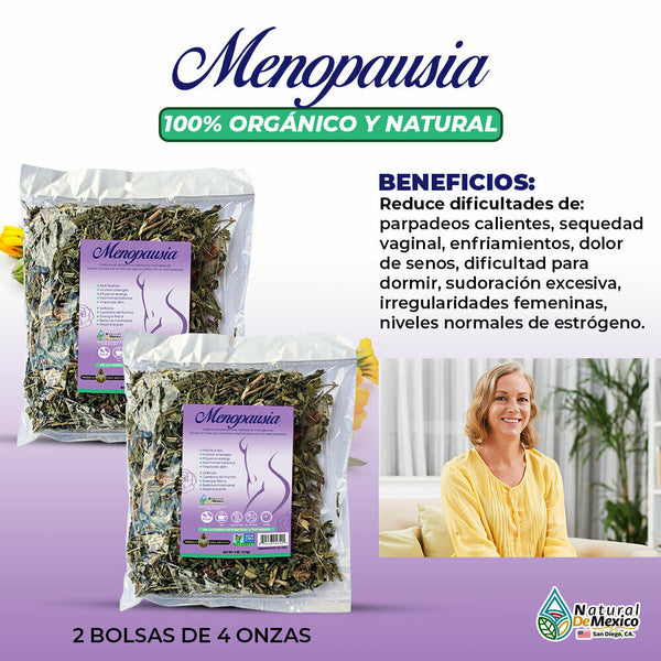 Menopausia Herbal Tea 8 Oz-226gr. (2 de 4 Oz) Control Symptom Menopause Woman