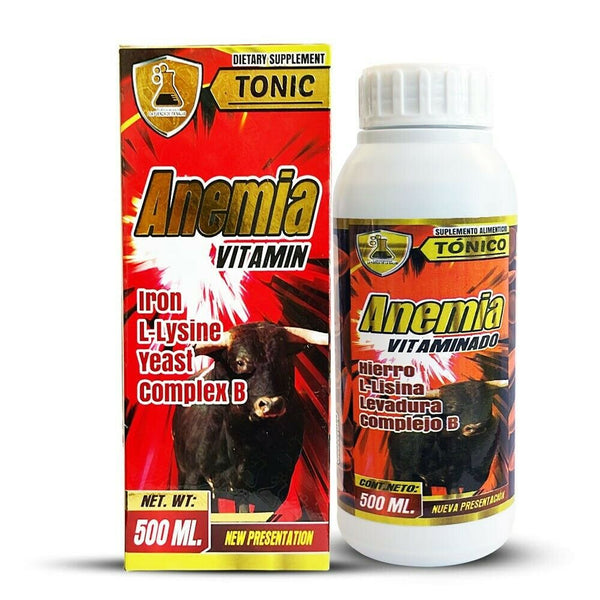Anemia Vitamin Drinkable Supplement 500ml. Iron, L Lysine, Yeast, Complex1