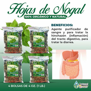 Hojas de Nogal Tea 1 Lb-453g (4/4 oz) Walnut Leaves Herbal Tea Digestive Health