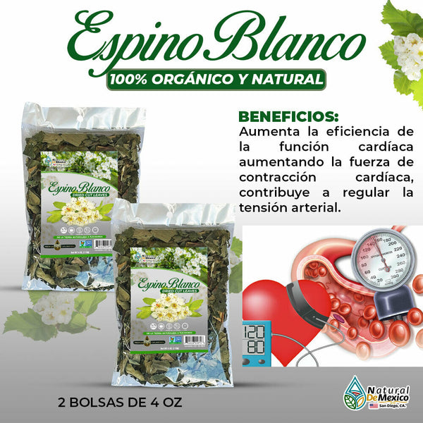 Espino Blanco Herbal Tea 8 oz.-227g (2/4 oz) Organic Hawthorn Berry Mexican Herb