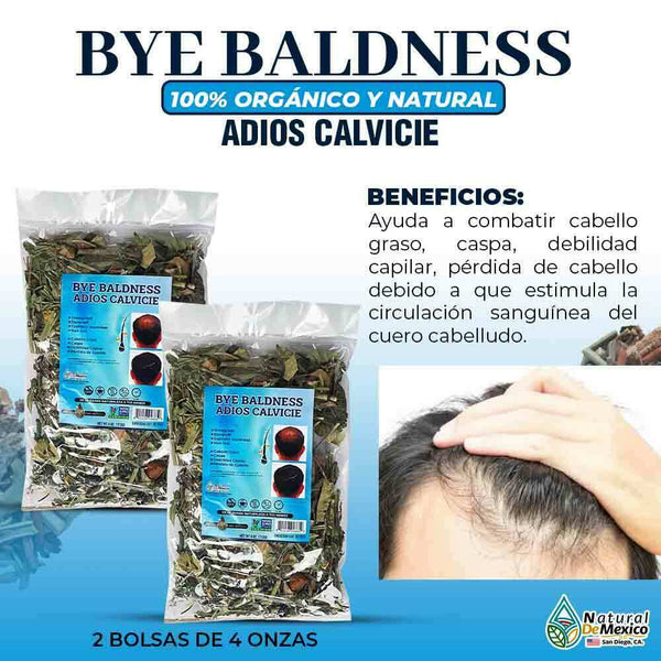 Adios Calvicie Mixing Herb BYE BALDNESS 8 oz. 227gr. Debilidad Capilar, Caspa