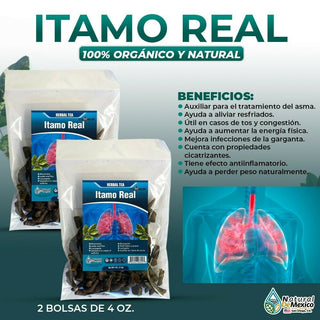 Itamo hierba tea ayuda a tratar asma, resfriados y la tos 8 oz (2 de 4 oz)-227g.