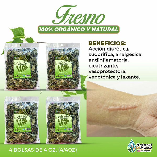 Hoja de Fresno Tea 1 Lb-453g 2/4 oz Ash Tree Leaves Cicatrizante Natural Healing