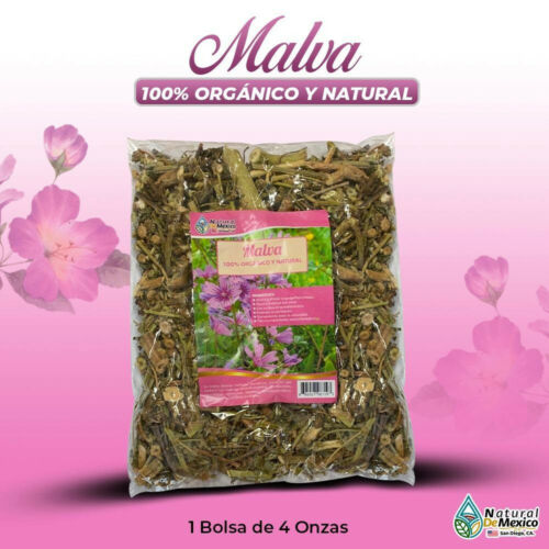 Malva Mallow Herbs Tea Organic ayuda a combatir alergias naturalmente 4 oz-113g.