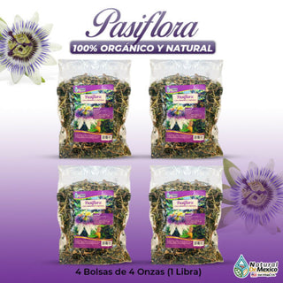 Pasiflora Passion Flower herbal tea evita y ataca insomnio 1 Lb(4 de 4 oz)-453g.