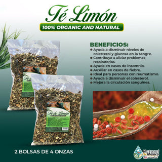 Te Limon Lemongrass tea disminuye niveles altos de colesterol 8 oz(2 de 4oz)227g