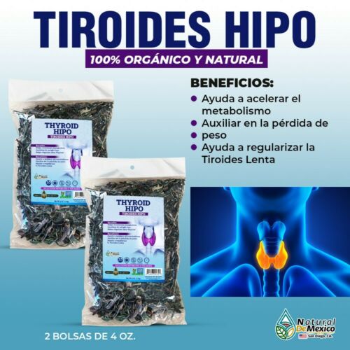 Thyroid Hipo Compuesto Herbal 8 oz. 227gr. para la Tiroides Acelera Metabolismo