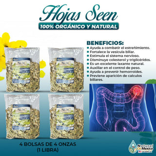 Hoja Sen Herbal Tea 1 Lb-453g (4/4 oz) Dried Senna Leaves Tea Digestive Support